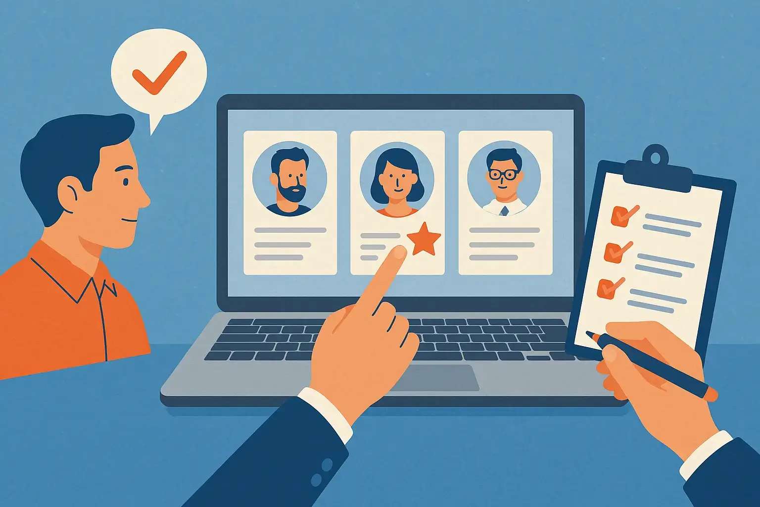 Comment choisir un bon prestataire web sans être expert Illustration représentant une personne face à plusieurs choix de prestataires web, entre solutions floues et accompagnement clair.